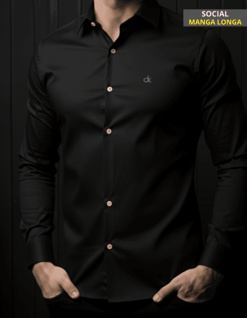 Social Longa Elastano CK Preto #SL91