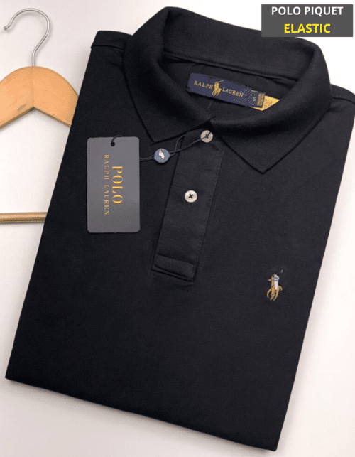 Polo Elastano RALPH Preto #CP333